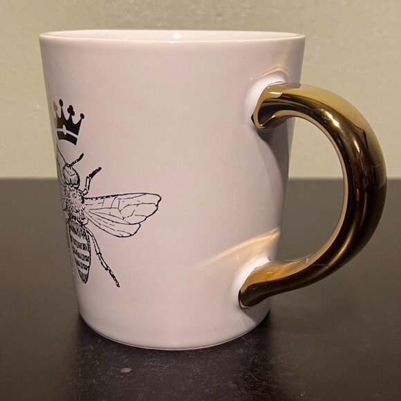 Modern Expressions QUEEN BEE Ceramic Mug ~ Metallic Gold Accents ~ Honey Bee - Picture 3 of 11